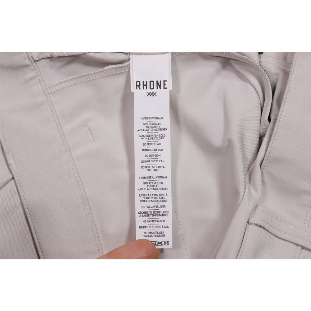 Rhone Commuter Slim Mens Stone Light Khaki Flat Front Performance Pants 33x33 - Picture 8 of 8